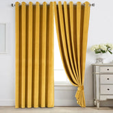 Yellow Gold Velvet Curtain Pair