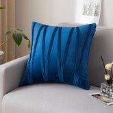 Pack of 2 Streak Pleated Navy Velvet Cushion