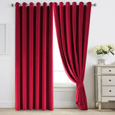 Red Velvet Curtain Pair