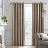 Beige Velvet Curtain Pair