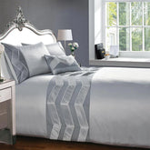 Serenity Grey Pleated 6Pcs Quilt Cover Set