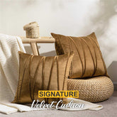 Pack of 2 Streak Brown Velvet Cushions