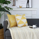 Pack of 2 Triangles Printed Cushion Covers