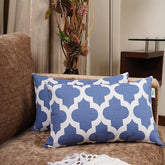 Pack of 2 Turkish Blue Printed Cushion Covers