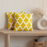 Pack of 2 Turkish Yellow Printed Cushion Covers
