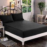 Black Solid Fitted Sheet Set