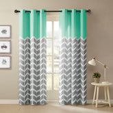 Timeless Teal Digital Printed Curtain Pair