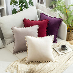 Pack of 4 Multicolor Beads Velvet Cushions