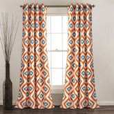 Ikat Digital Printed Curtain Pair