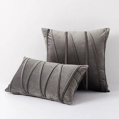 Pack of 2 Grey Streak Velvet Cushions