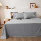 Silver Grey Solid Dyed 3Pcs Flat Sheet Set