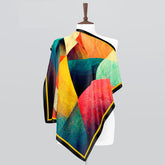 Rainbow Silk Printed Scarf 39x39 Inch