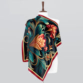Tulip Trance Silk Printed Scarf 39x39 Inch