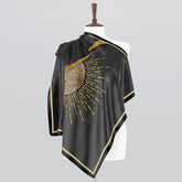 Radiant Rays Silk Printed Scarf 39x39 Inch