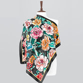 Bloom Bay Silk Printed Scarf 39x39 Inch