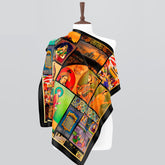 Mughal Art Silk Printed Scarf 39x39 Inch