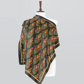 Indian Paisley Silk Printed Scarf 39x39 Inch