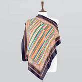 Prism Stripes Silk Printed Scarf 39x39 Inch