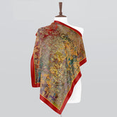Damask Silk Printed Scarf 39x39 Inch
