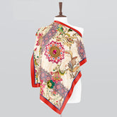 Beads Silk Printed Scarf 39x39 Inch