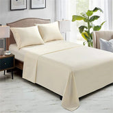 Ivory Solid Dyed 3Pcs Flat Sheet Set