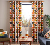 Floral Chic Coral Digital Printed Curtain Pair