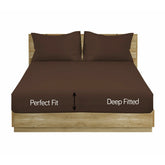 Brown Solid Fitted Sheet Set