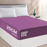 Plum Solid Fitted Sheet Set