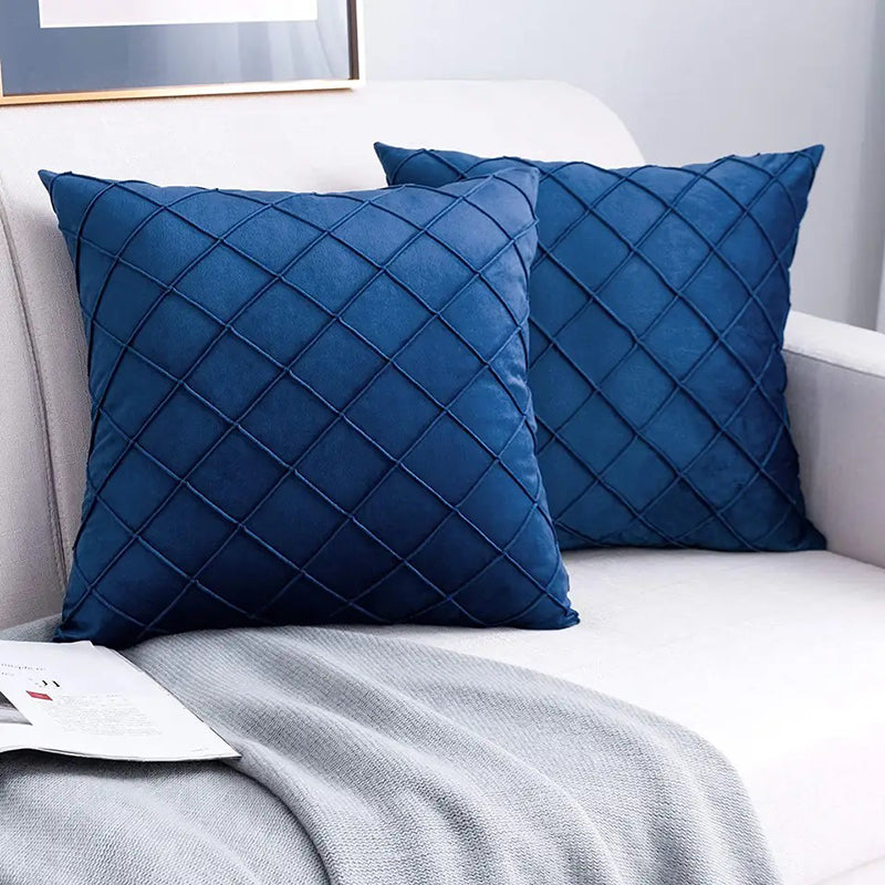 Diagno Blue Velvet Cushions (02 Pcs)