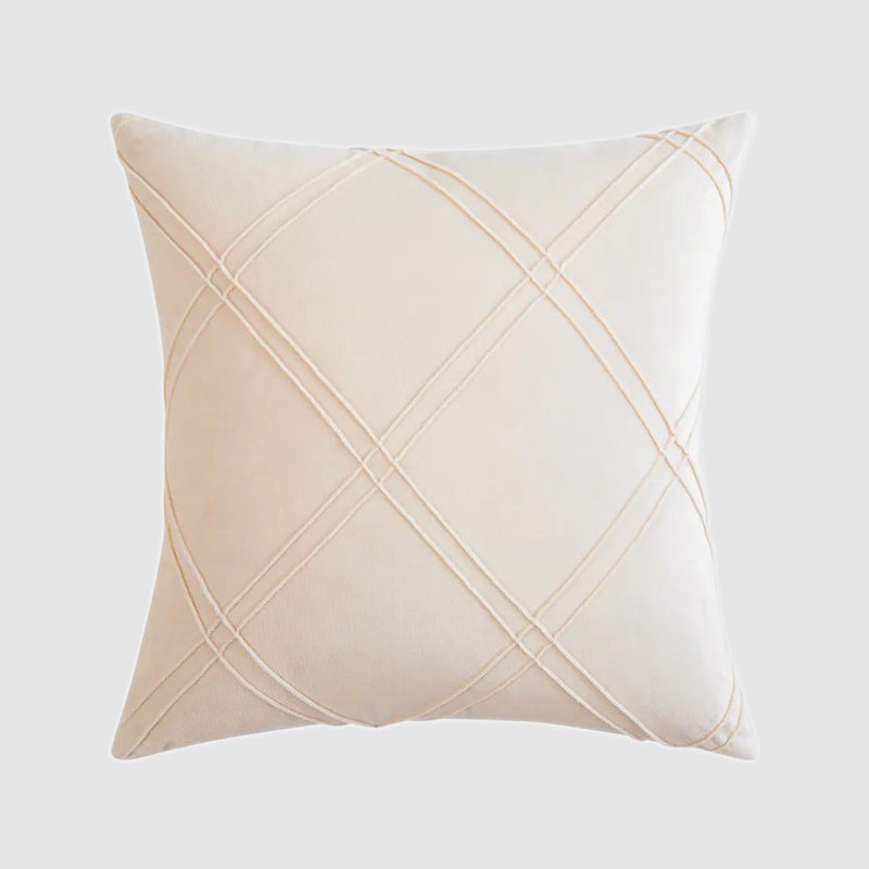 Ivory Pintuck Velvet cushions (02 Pcs)