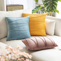 Pack of 3 Multicolor Crinkle Velvet Cushions