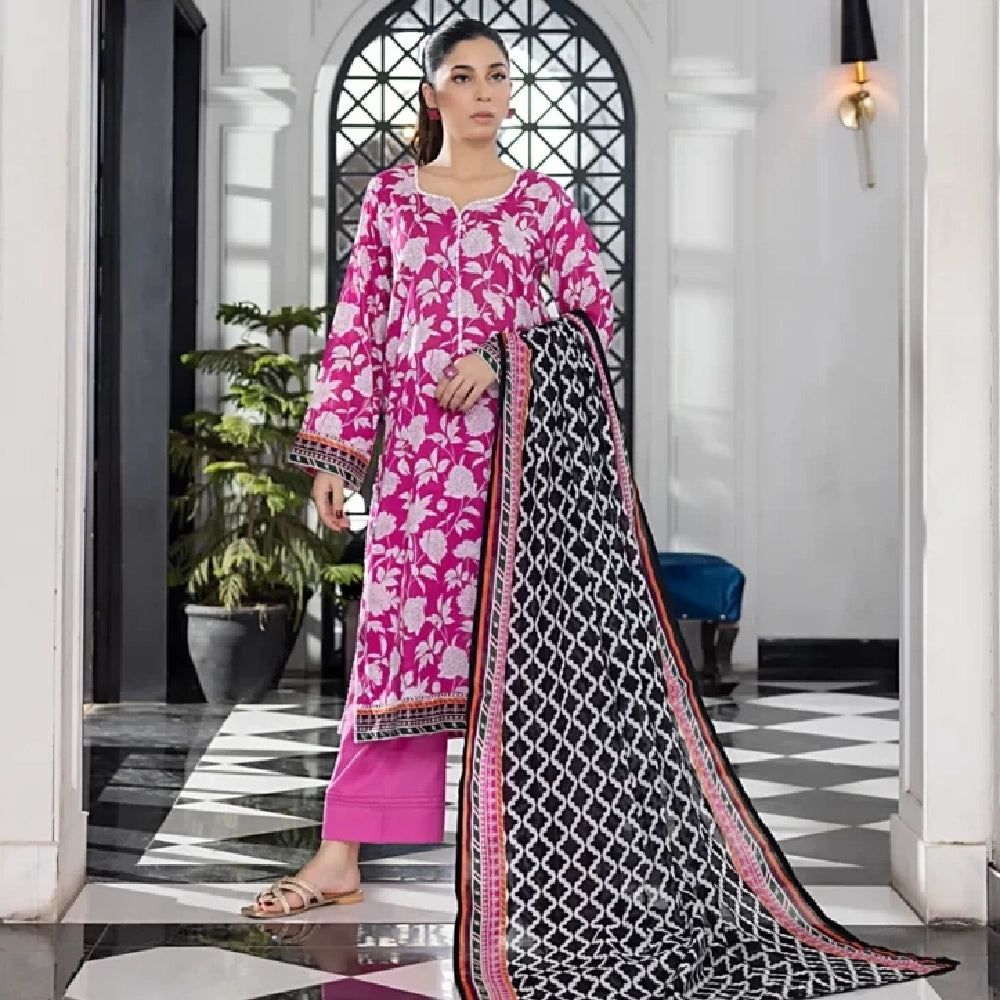 Unstitched 3Pcs Printed Lawn – DSNV1712