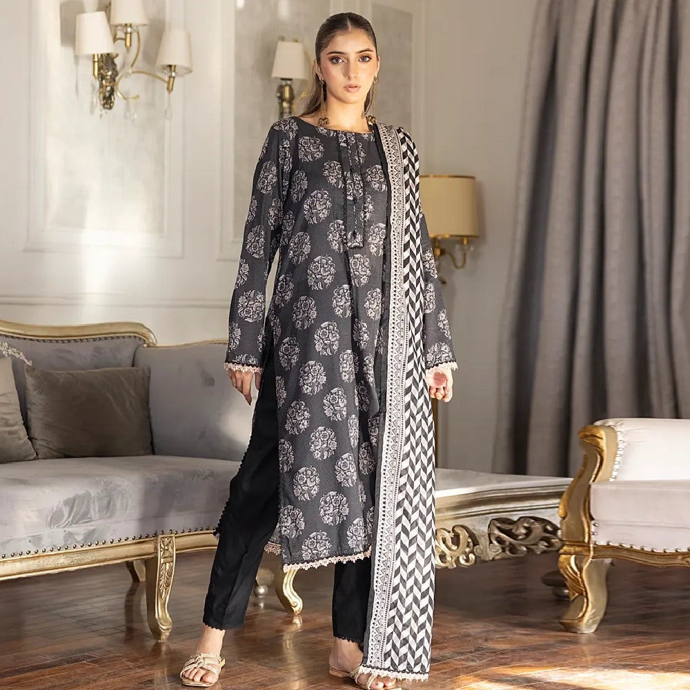 Unstitched 3Pcs Printed Lawn – DSNV1703