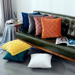 Maroon Pleated Velvet cushions (02 Pcs)