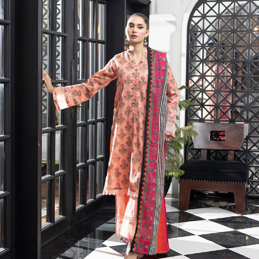 Unstitched 3Pcs Printed Lawn – DSNV1714