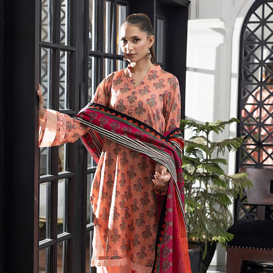 Unstitched 3Pcs Printed Lawn – DSNV1714