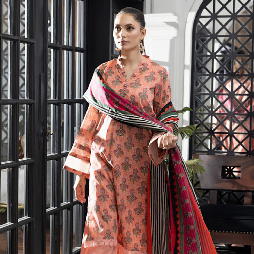 Unstitched 3Pcs Printed Lawn – DSNV1714