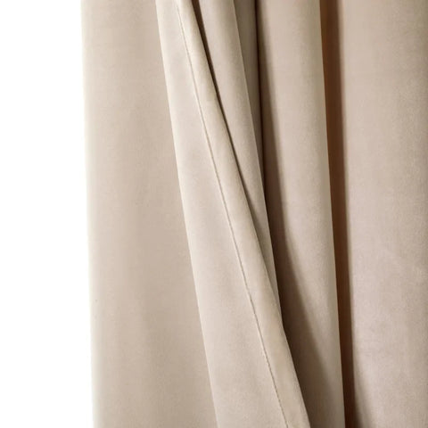 Ivory Velvet Curtain Pair