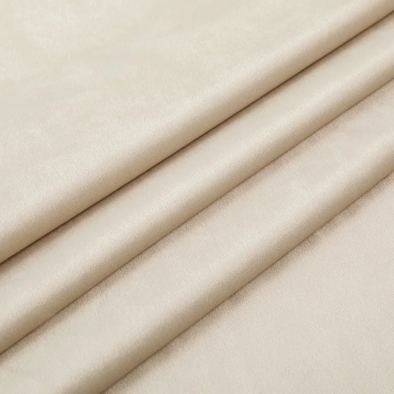 Ivory Velvet Curtain Pair