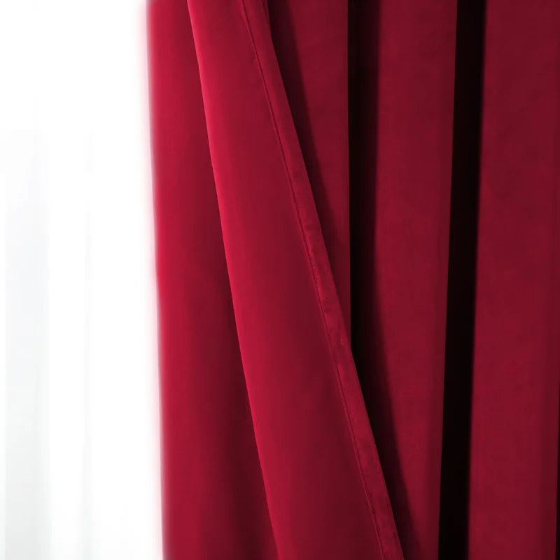 Red Velvet Curtain Pair