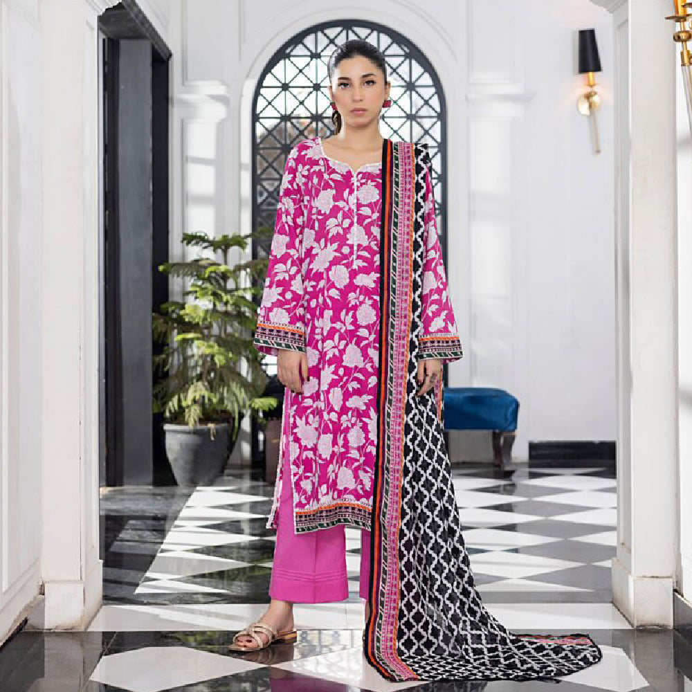 Unstitched 3Pcs Printed Lawn – DSNV1712