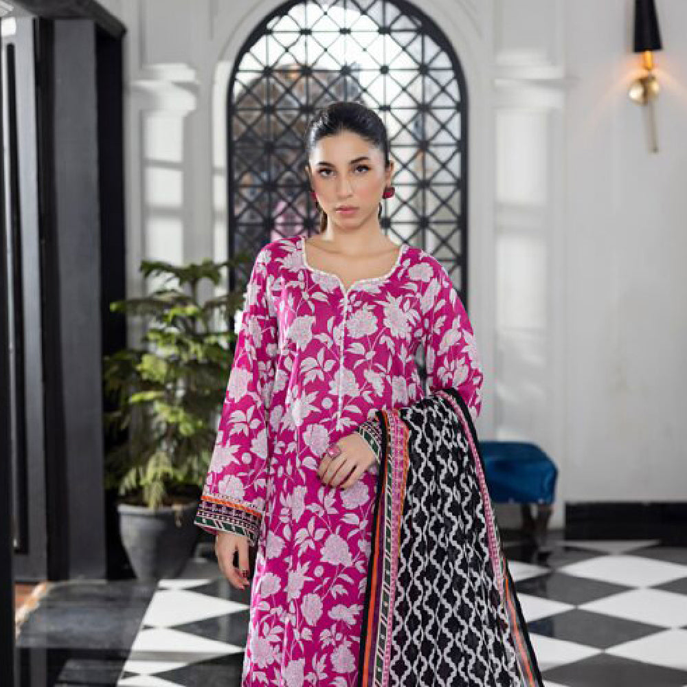 Unstitched 3Pcs Printed Lawn – DSNV1712