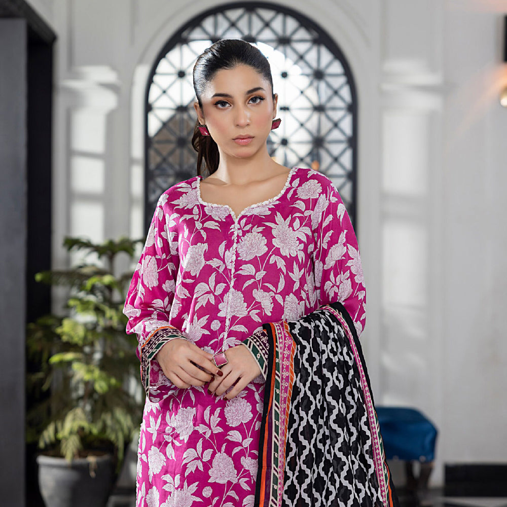 Unstitched 3Pcs Printed Lawn – DSNV1712