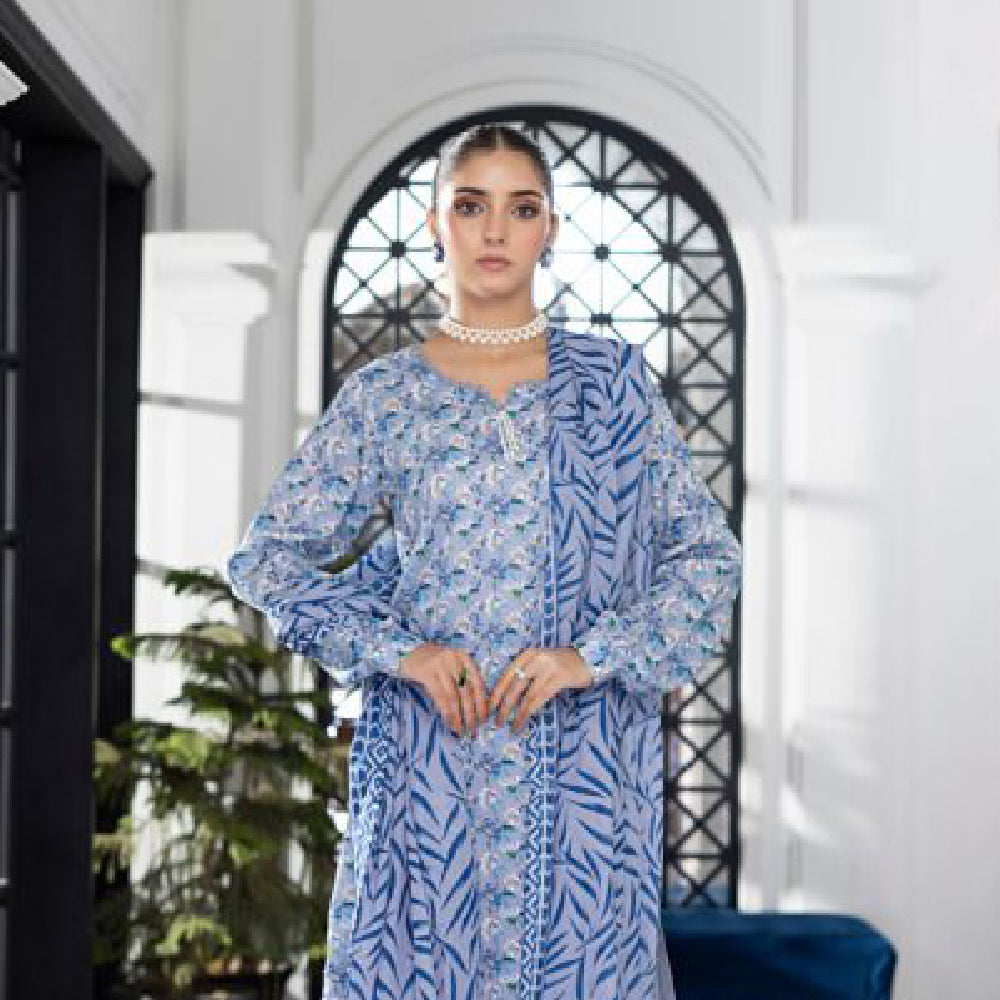 Unstitched 3Pcs Printed Lawn – DSNV1710