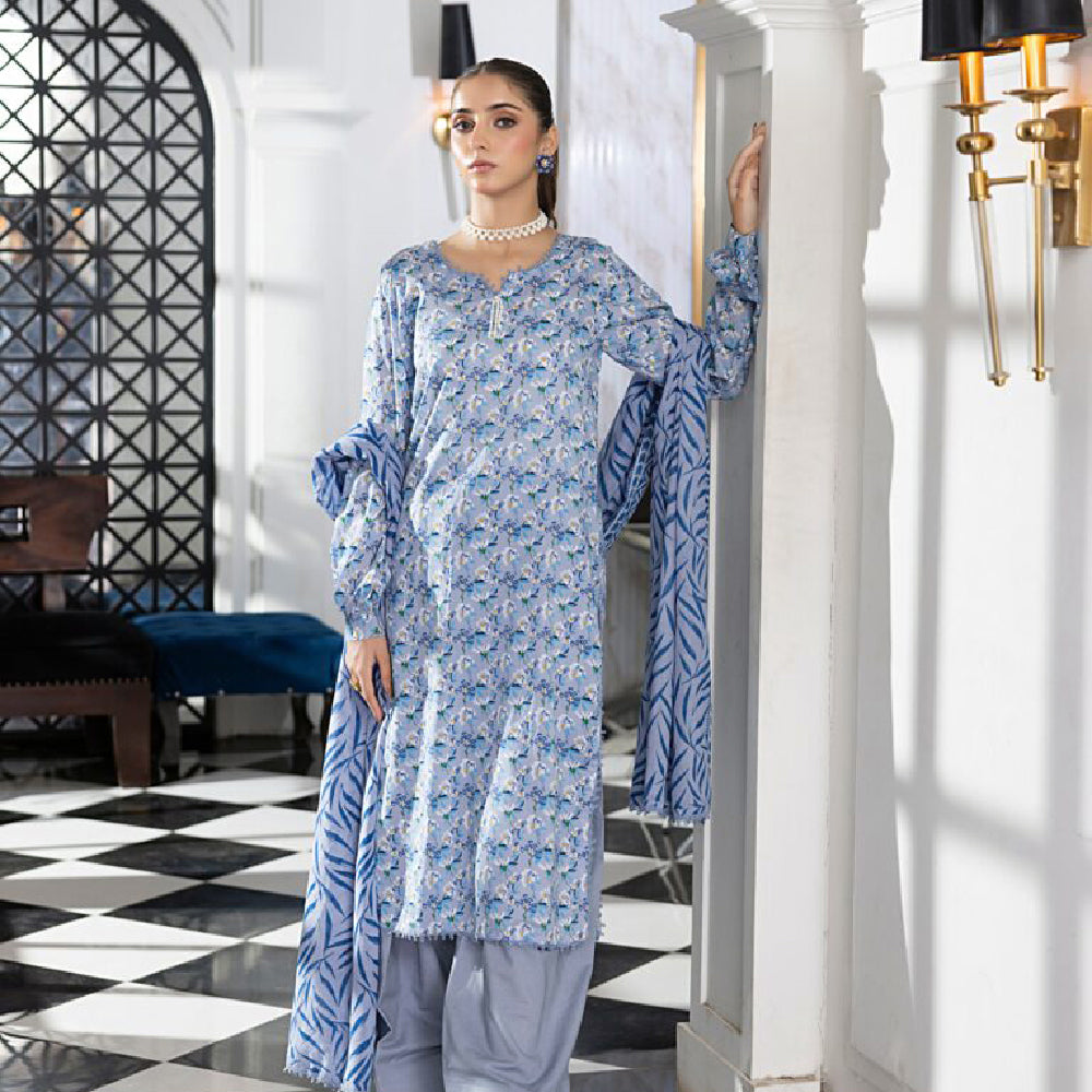 Unstitched 3Pcs Printed Lawn – DSNV1710
