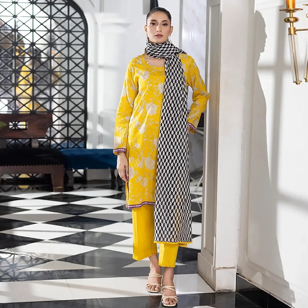 Unstitched 3Pcs Printed Lawn – DSNV1711