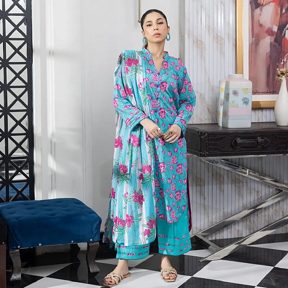 Unstitched 3Pcs Printed Lawn – DSNV1708