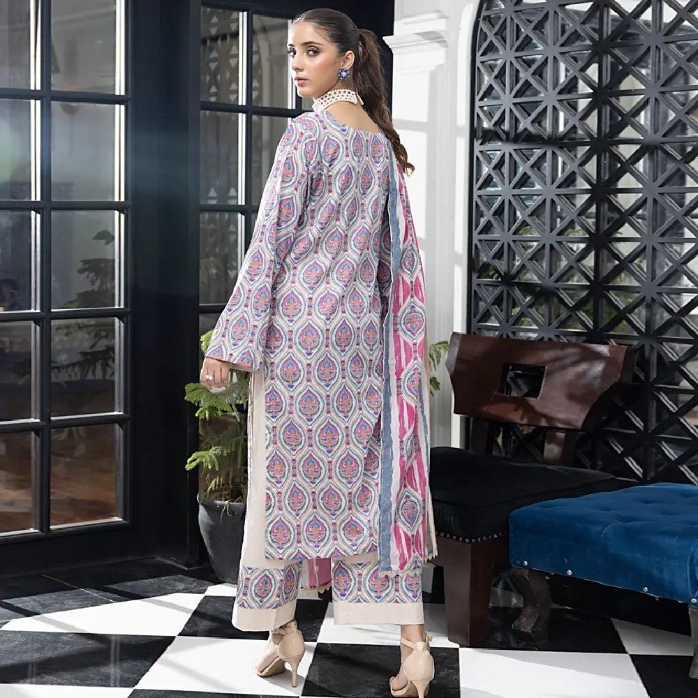 Unstitched 3Pcs Printed Lawn – DSNV1709