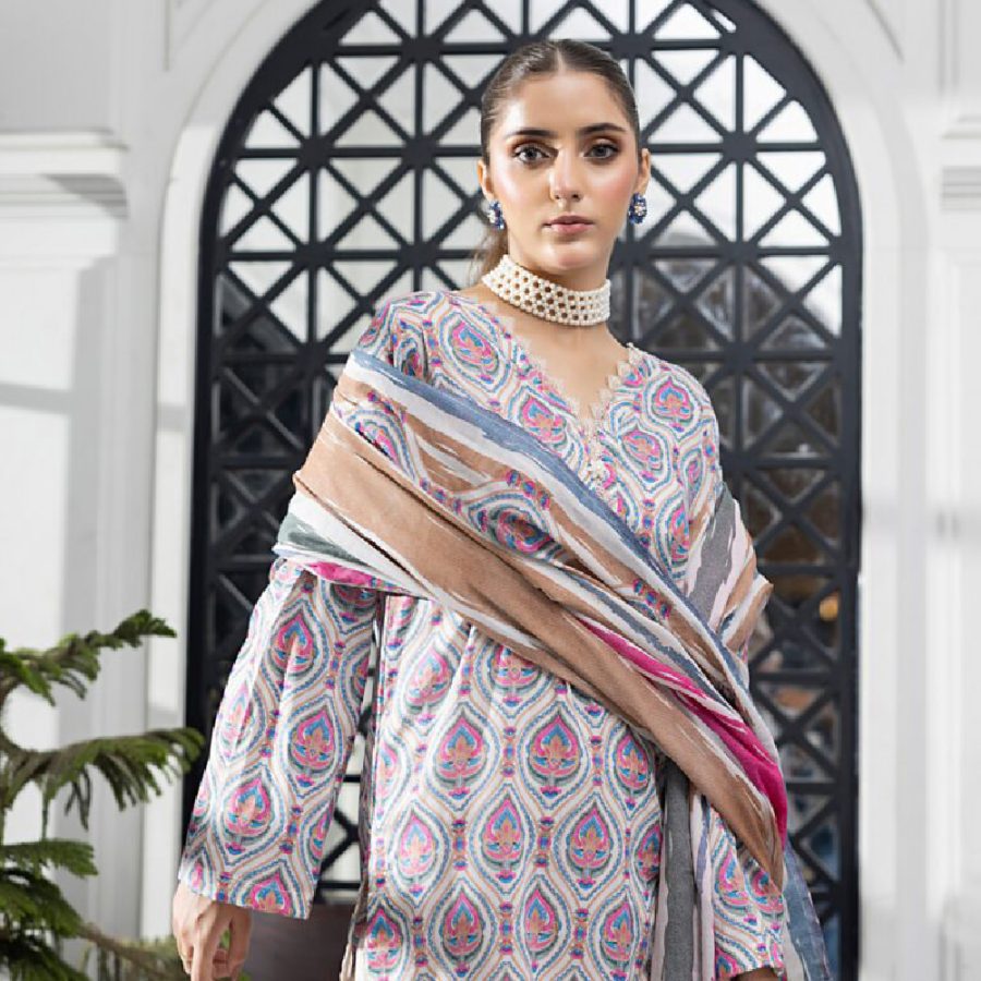Unstitched 3Pcs Printed Lawn – DSNV1709