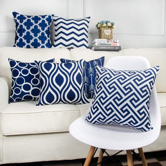 Pack of 6 Ikat Printed Cushion Covers